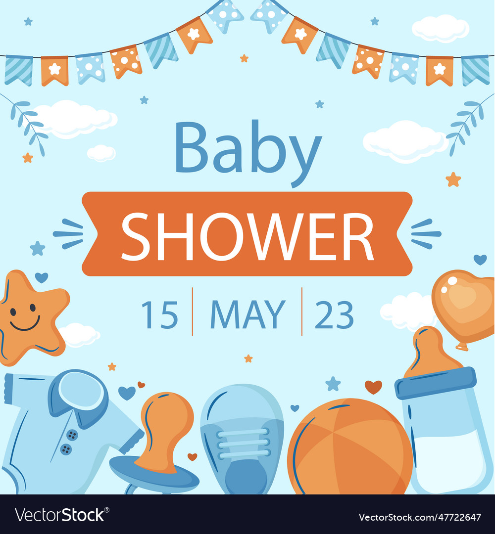 Hand drawn baby shower posts Royalty Free Vector Image