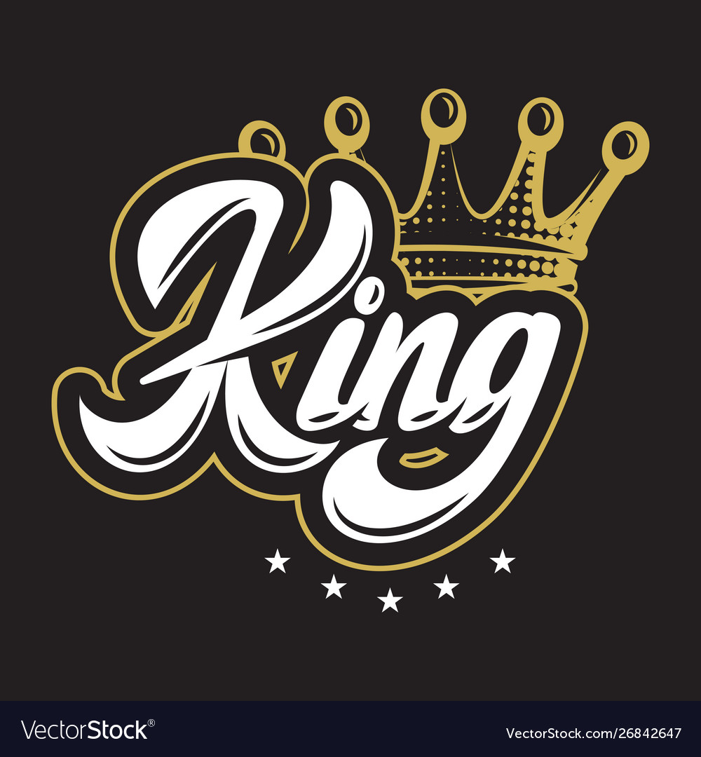 With crown and calligraphic Royalty Free Vector Image