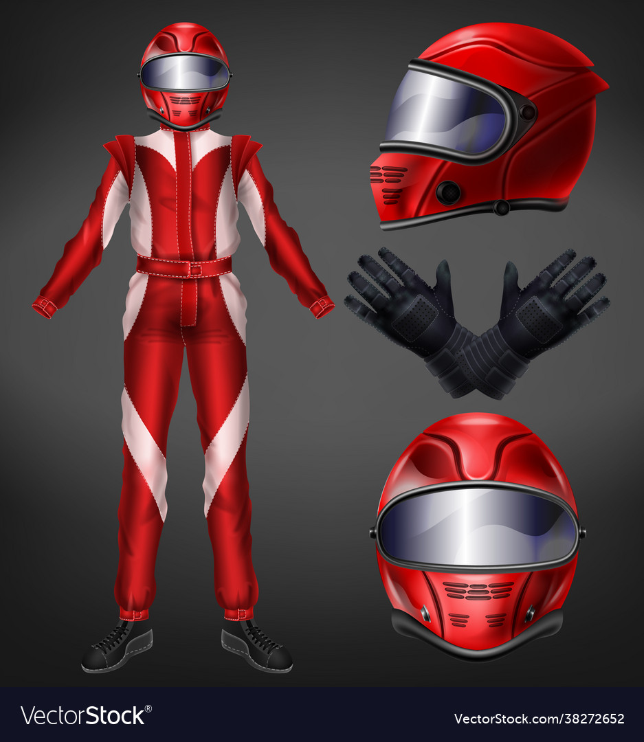 Auto race driver protective suit realistic