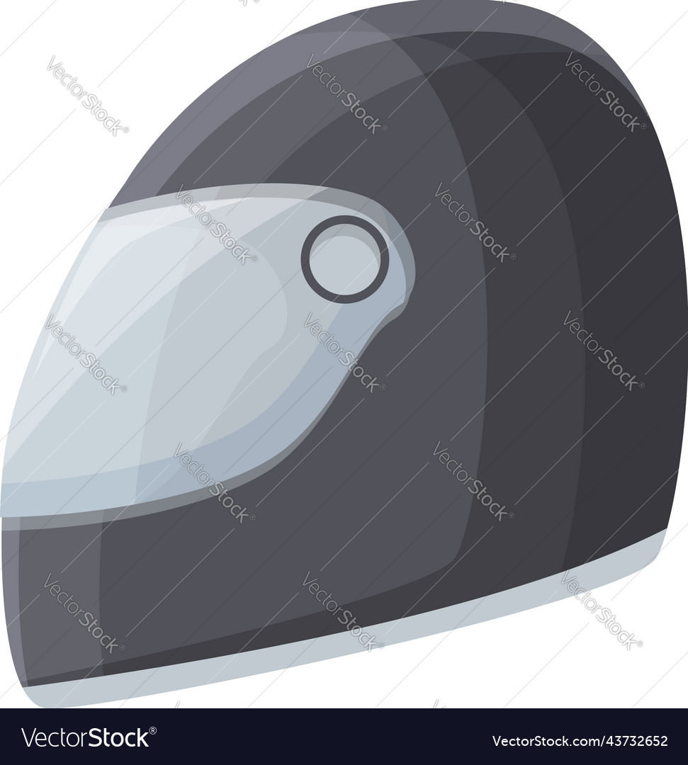 Black helmet icon cartoon biker safety Royalty Free Vector