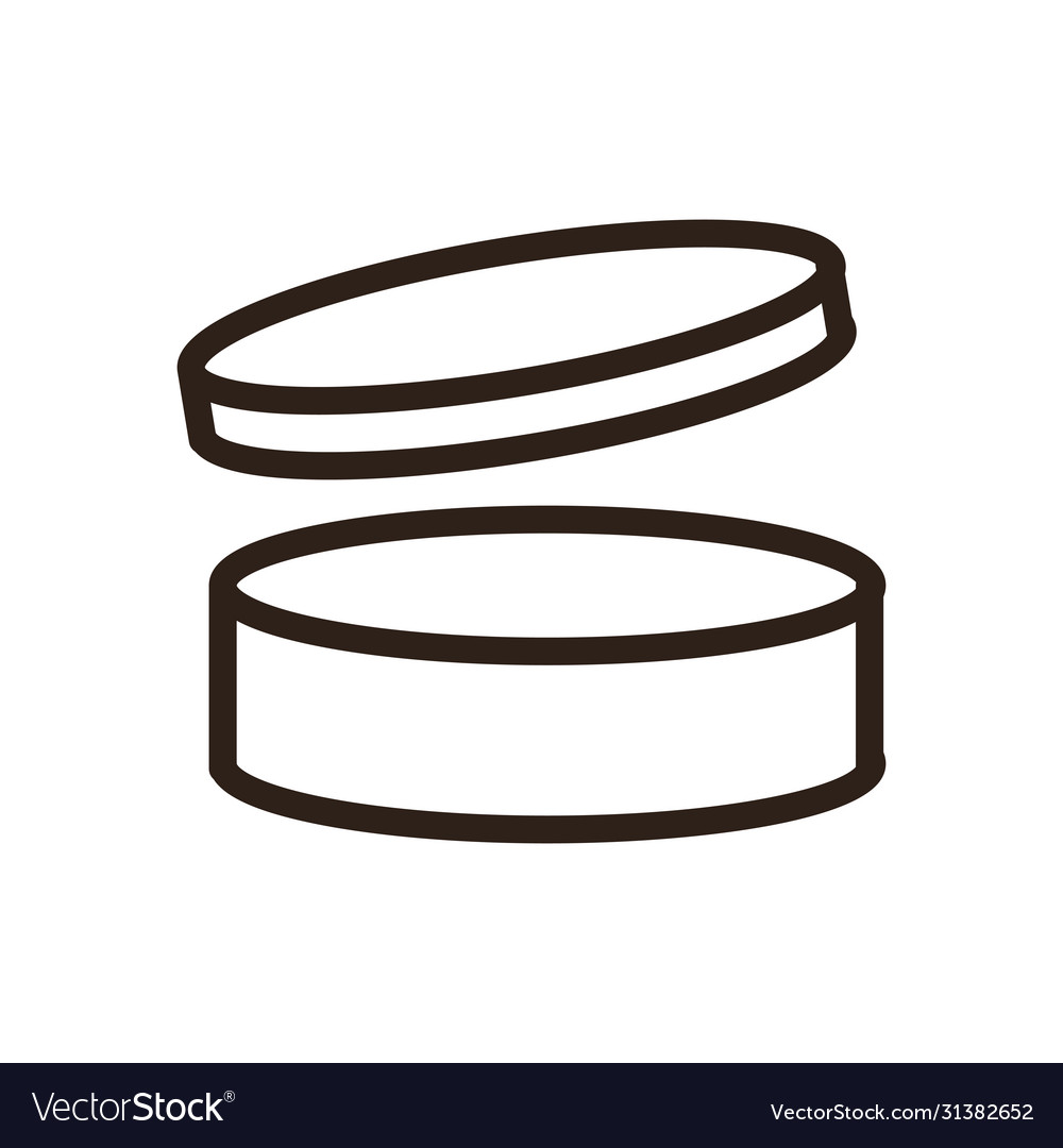 Box with circle shape flat style icon Royalty Free Vector