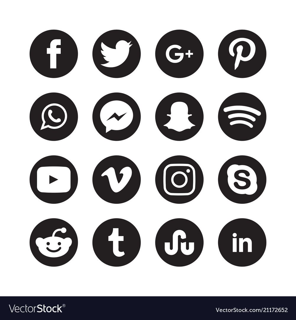 Download Collection of social media icons Royalty Free Vector Image