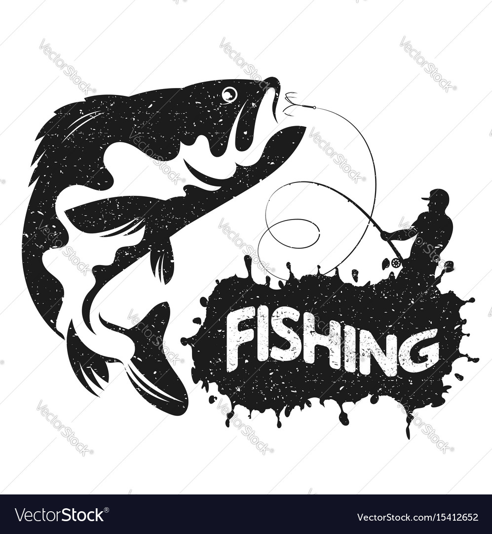 Download Fishing silhouettes Royalty Free Vector Image - VectorStock