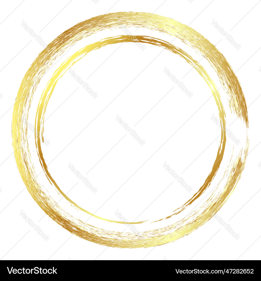 Gold golden simple double line frame from crayon Vector Image