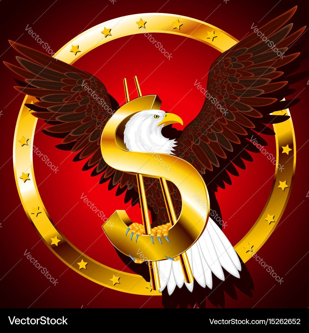 Usa dollar eagle background Royalty Free Vector Image