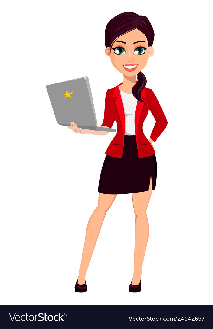 Businesswoman cartoon character beautiful woman Vector Image