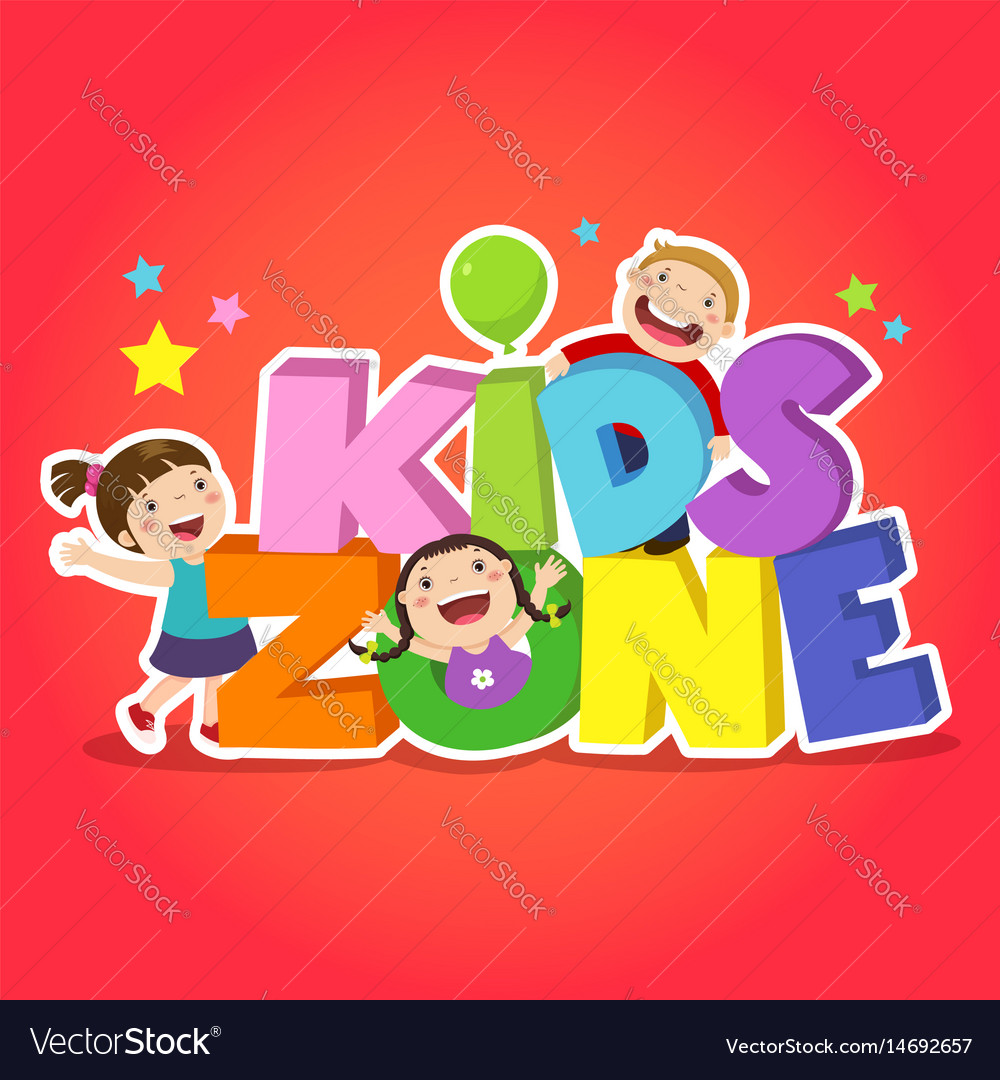 Kids zone banner design children playground area Vector Image