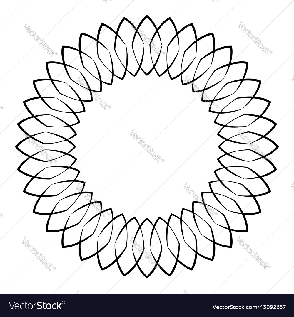 Thin line round circular mandala motif pattern