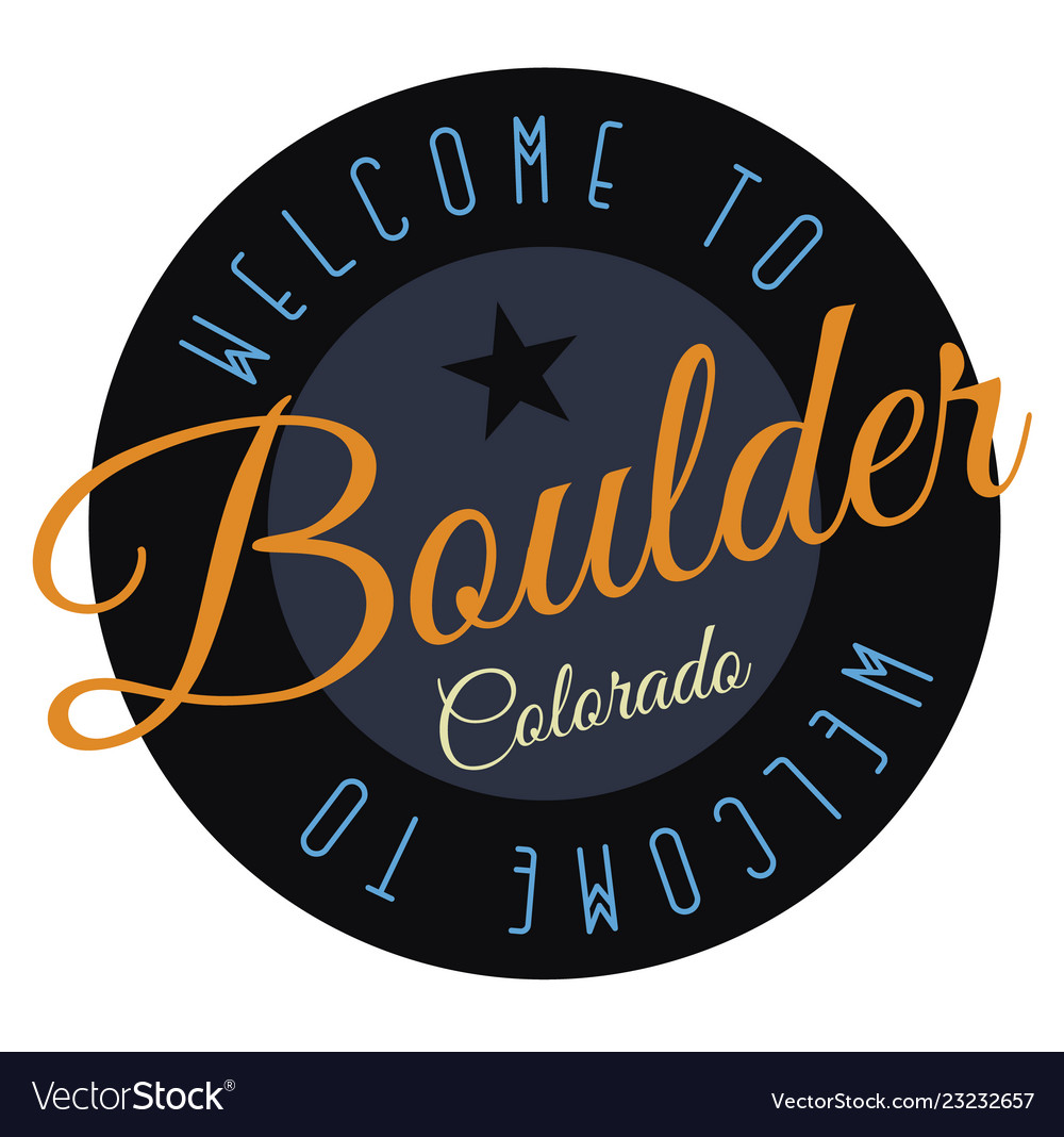 Welcome to boulder colorado Royalty Free Vector Image