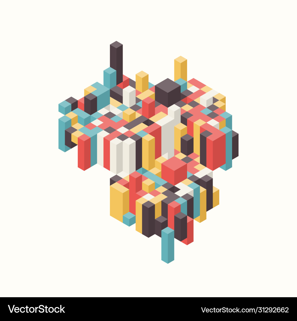 Abstract colorful isometric background decorative Vector Image
