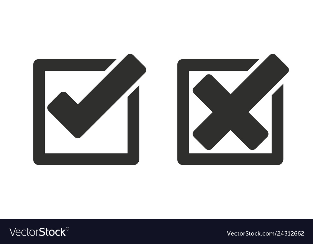 Check Mark And Cross Icons Royalty Free Vector Image