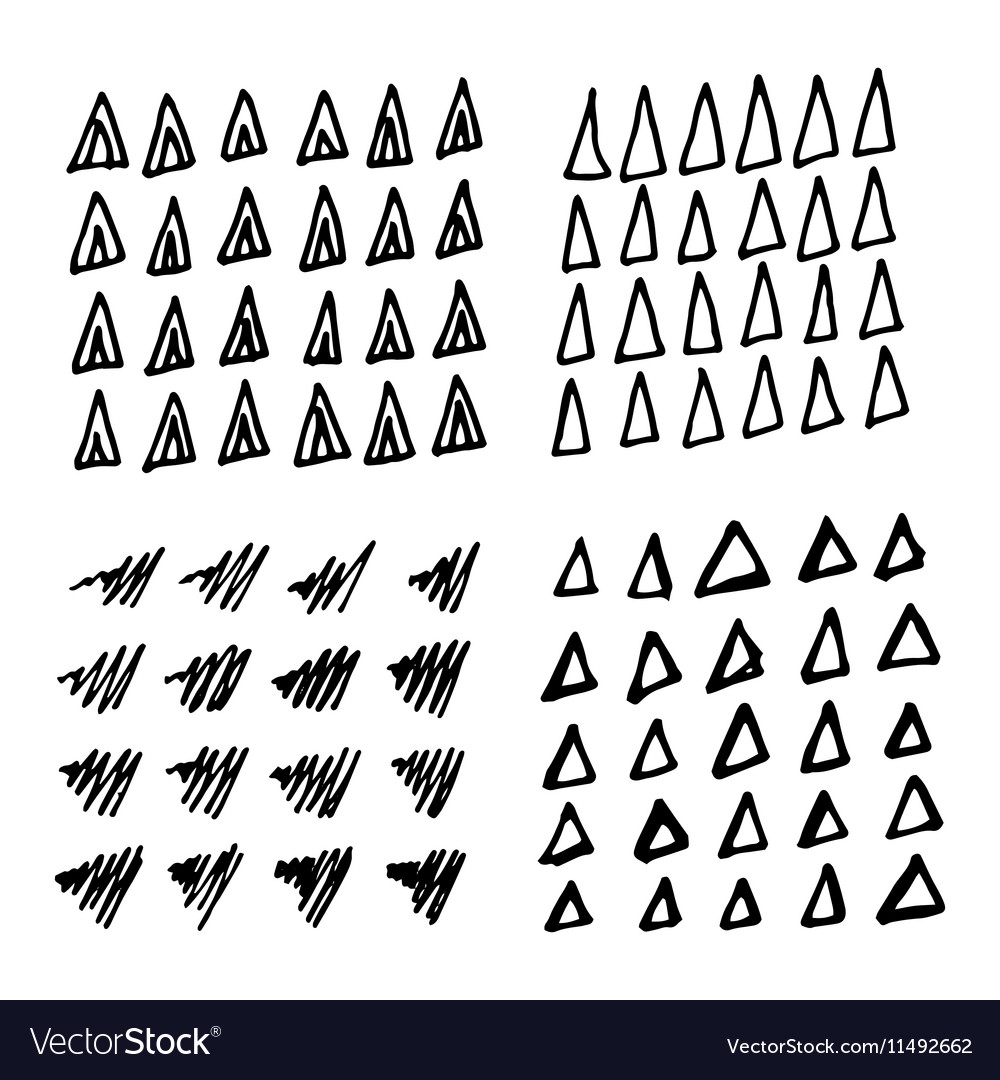 Collection of hand drawn triangles Royalty Free Vector Image