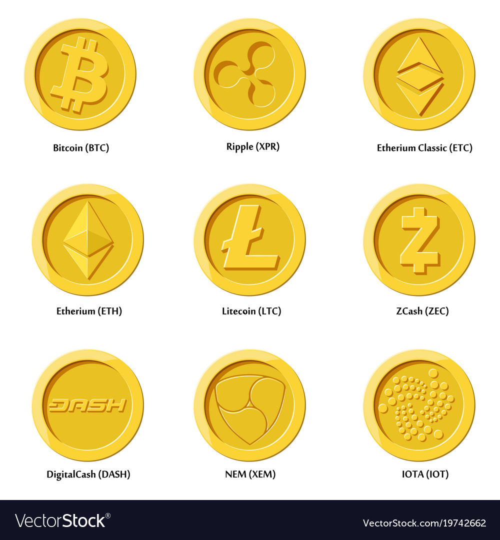 crypto coins vector