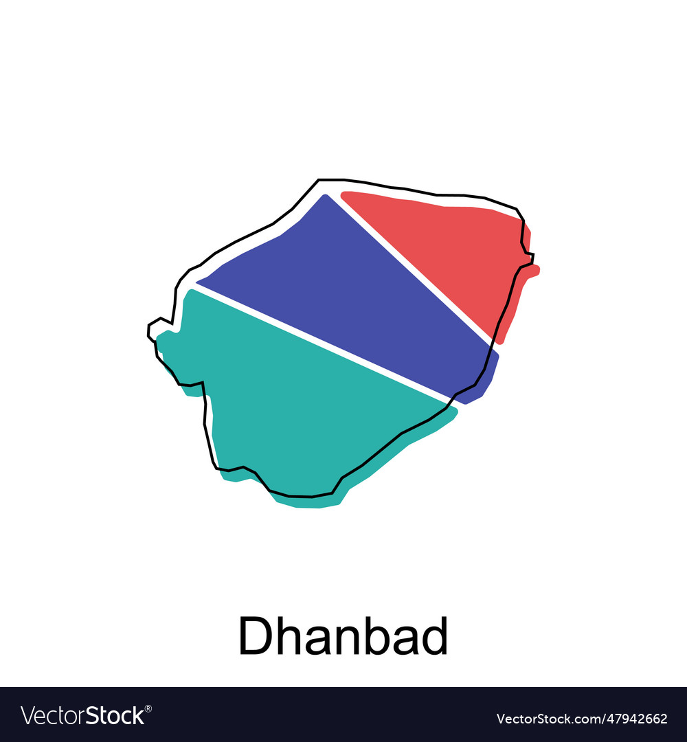 Dhanbad city of india map Royalty Free Vector Image