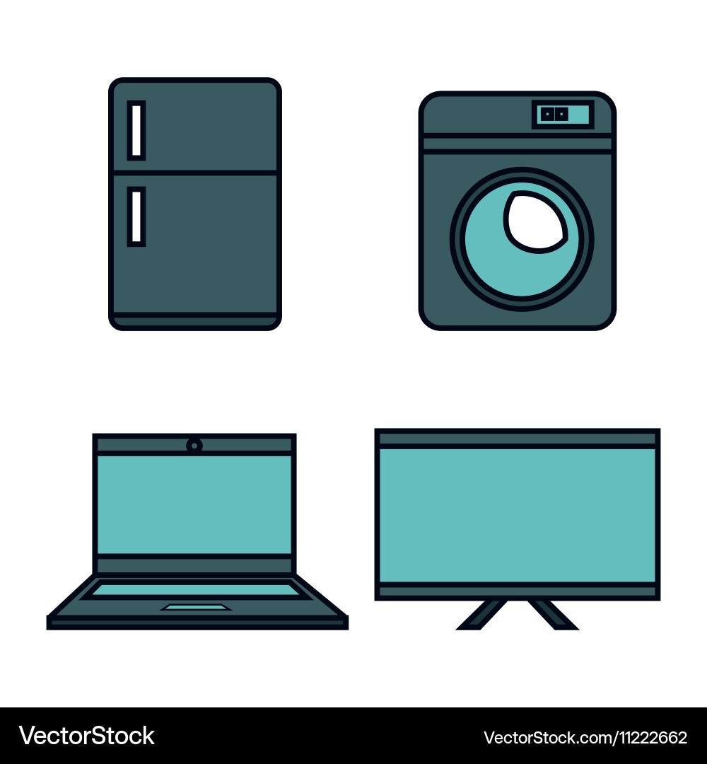 Electronics devices set icons Royalty Free Vector Image