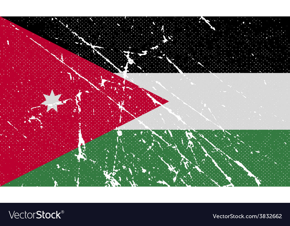 flag of jordan with old texture royalty free vector image