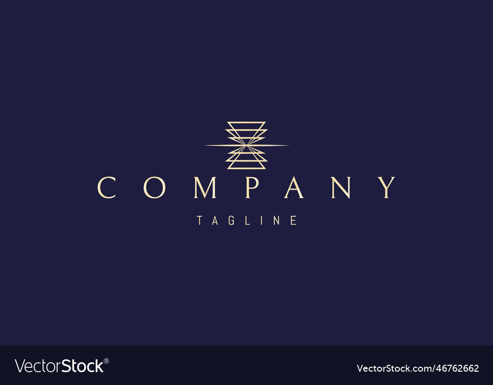 Golden logo on which an abstract image Royalty Free Vector