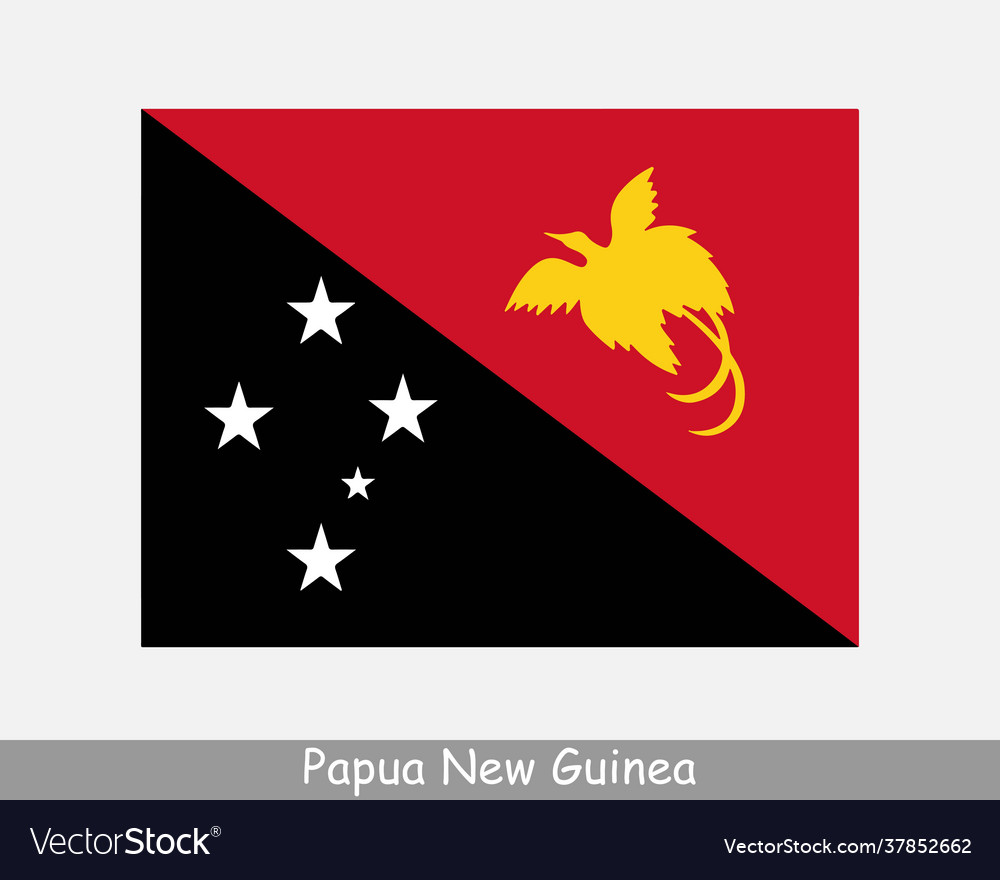 Papua new guinea national country flag banner icon vector image Papua new guinea national country flag banner icon