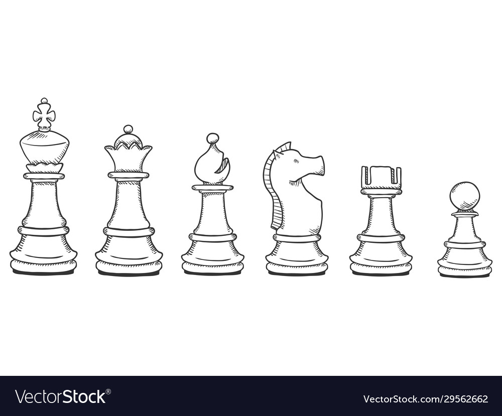 Chess piece name set Royalty Free Vector Image