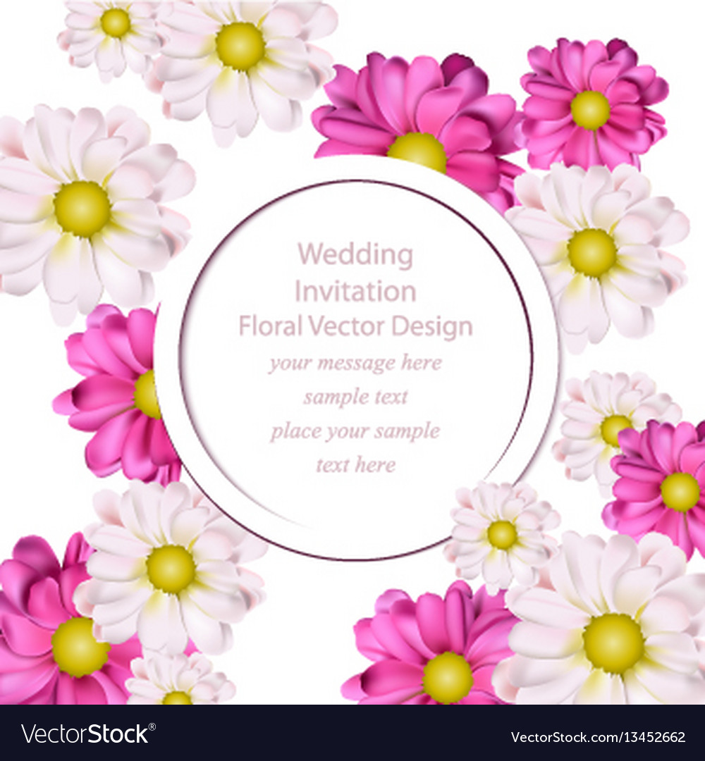 Spring flowers bouquet round card background