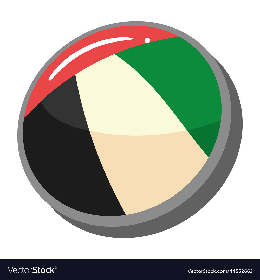 Uae flag in button Royalty Free Vector Image - VectorStock