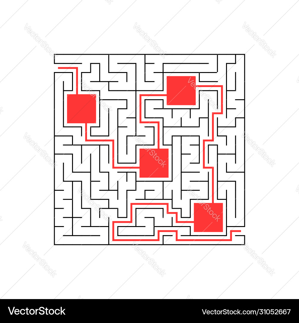 Abstract labyrinth educational game for kids Vector Image