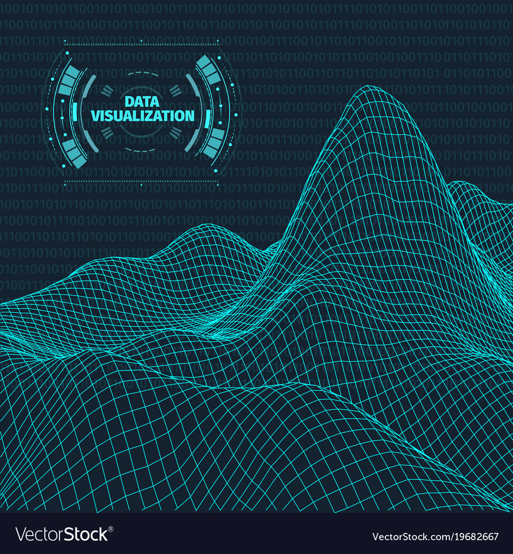 Data visualization background futuristic design Vector Image