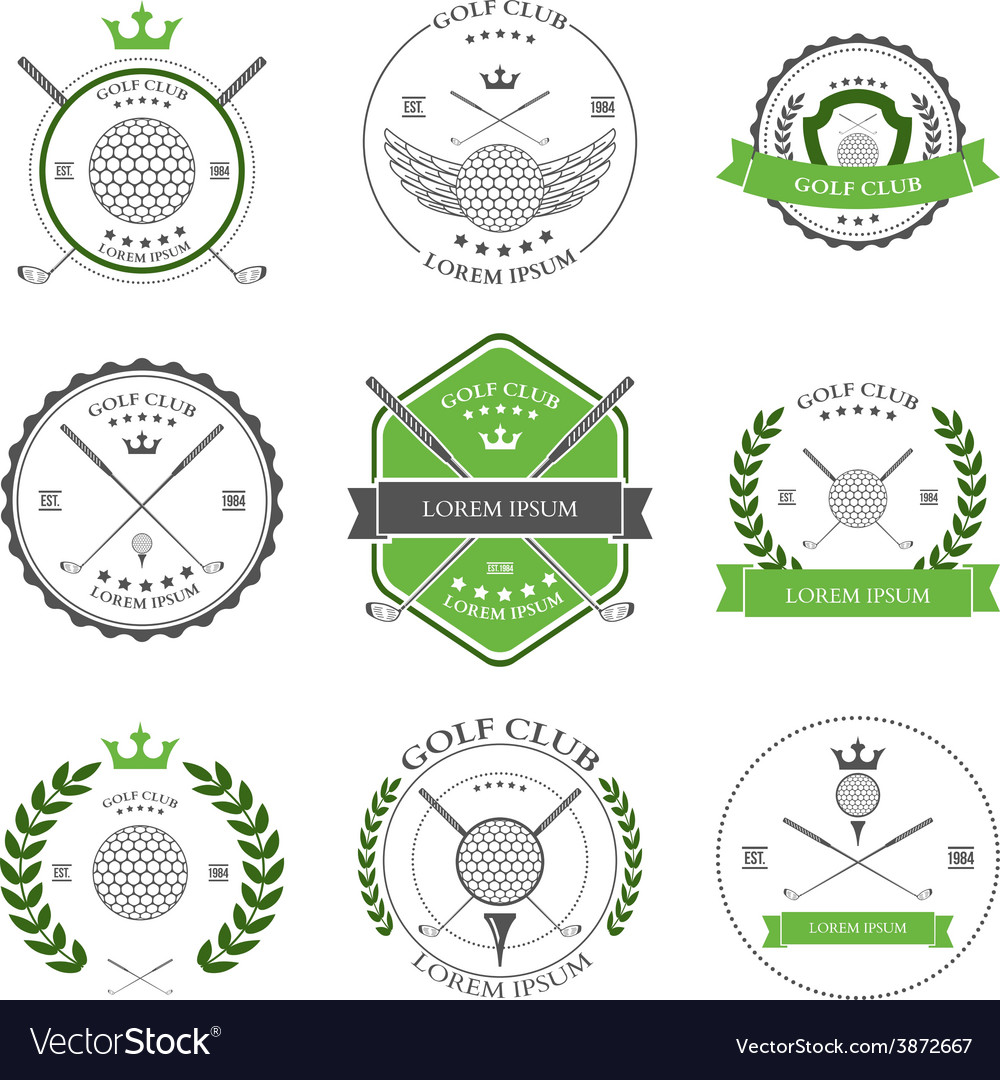 Golf labels and icons set Royalty Free Vector Image