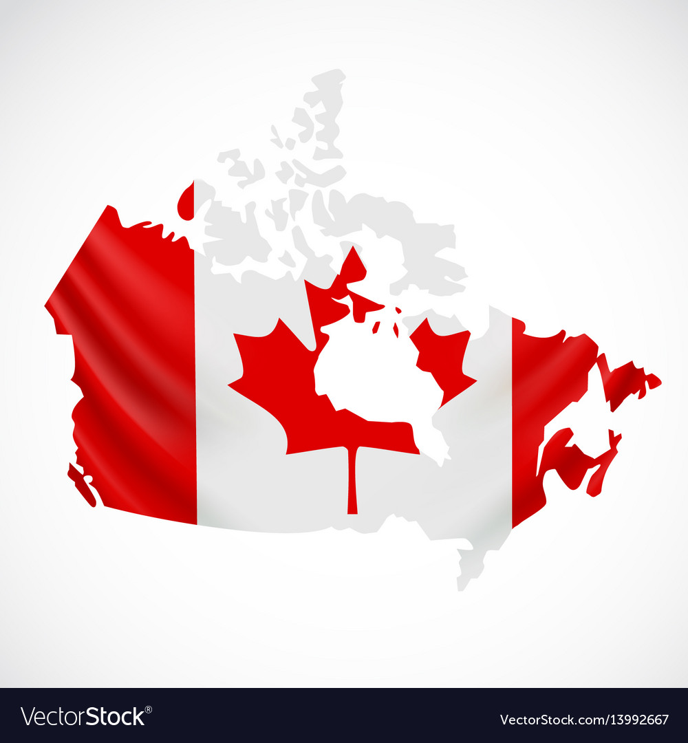 Hanging canada flag in form of map canada Vector Image