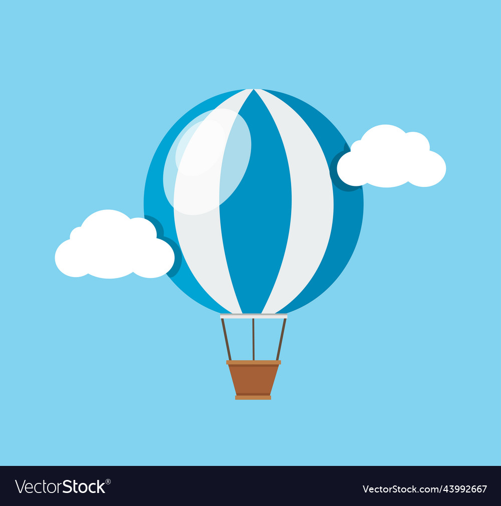 Hot air balloon flying Royalty Free Vector Image