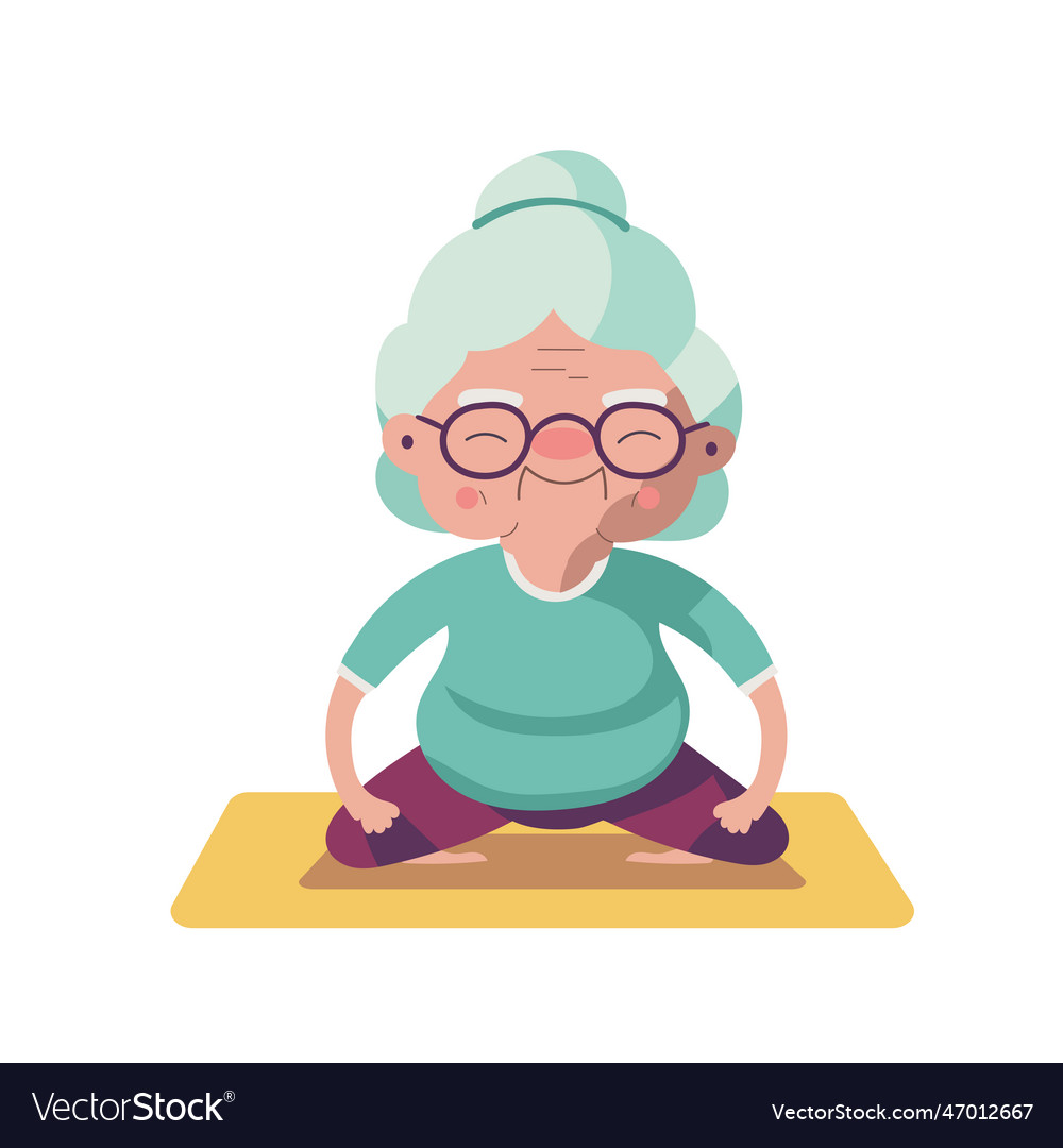 Senior woman practicing yoga