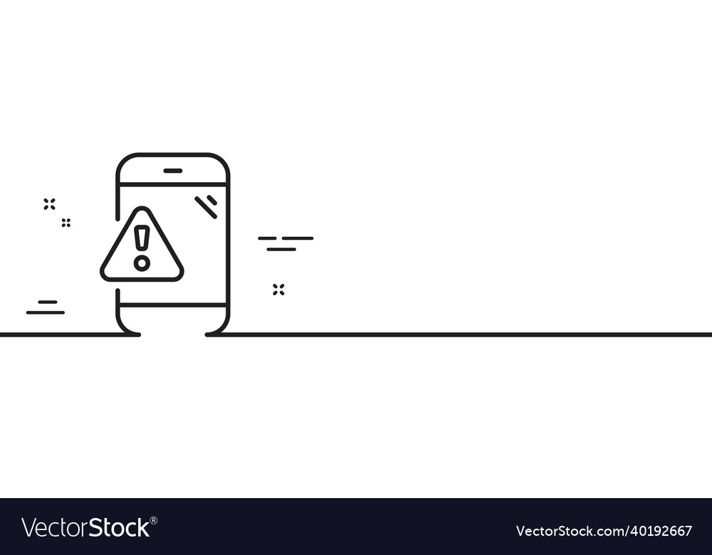 Warning message line icon phone alert sign Vector Image
