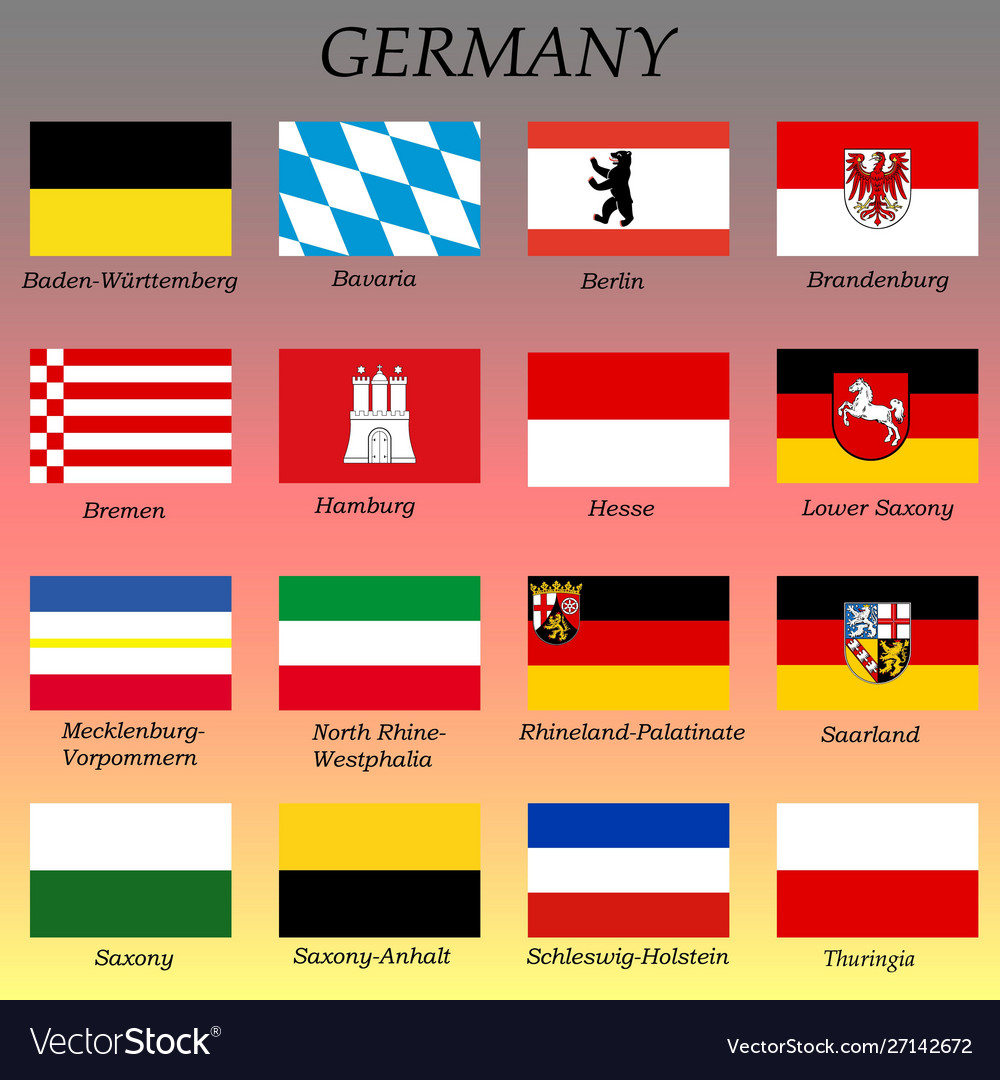 All Flags German States Royalty Free Vector Image   All Flags German States Vector 27142672 