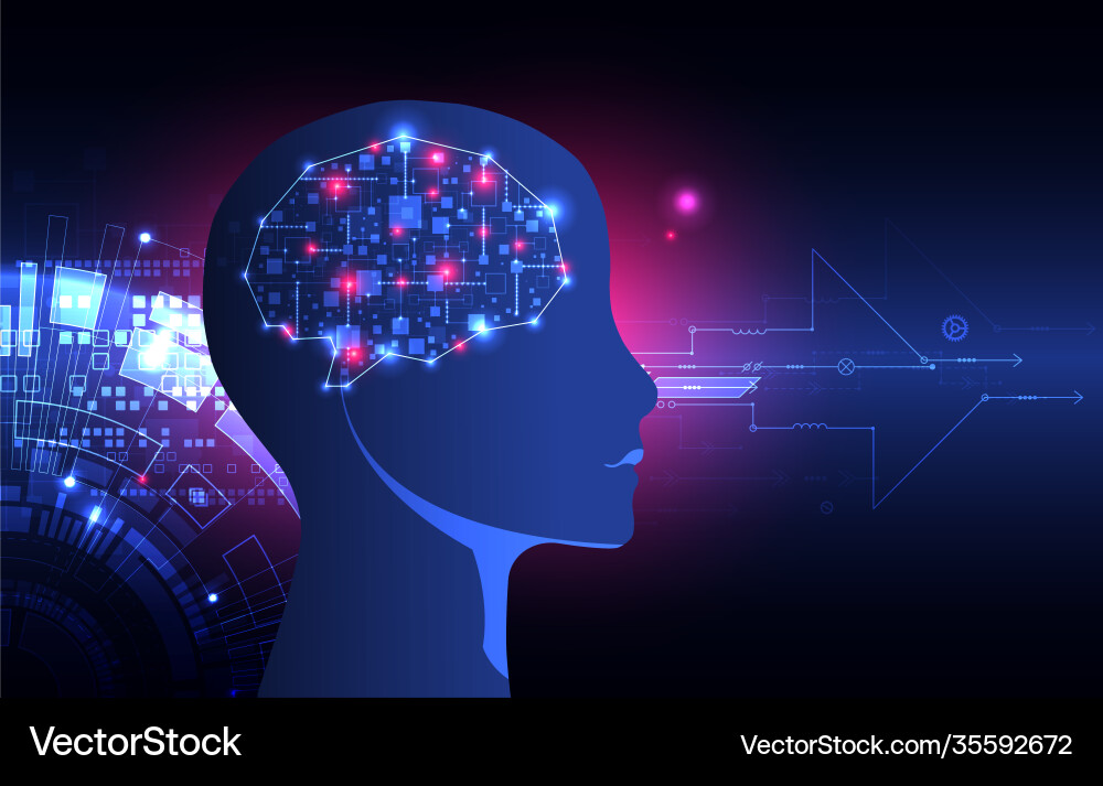 Artificial intelligence concept technology Vector Image