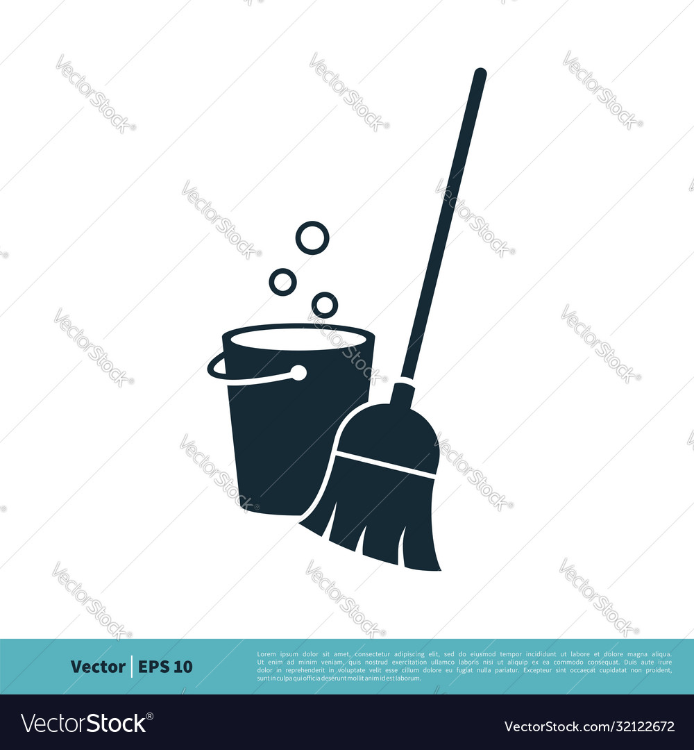 Cleaning service equipment icon logo template