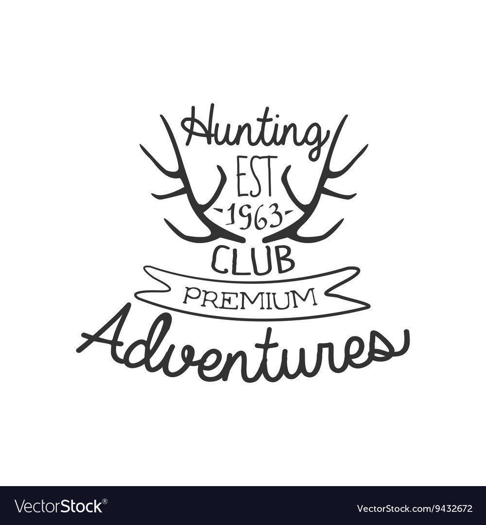 Hunting club adventures vintage emblem