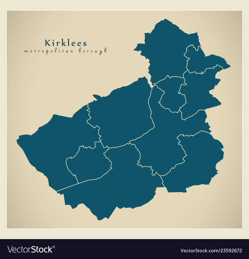 Modern city map - kirklees metropolitan borough Vector Image