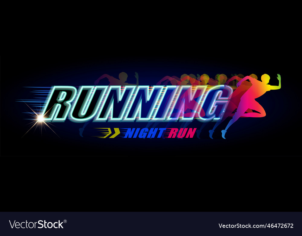Night run event banner Royalty Free Vector Image
