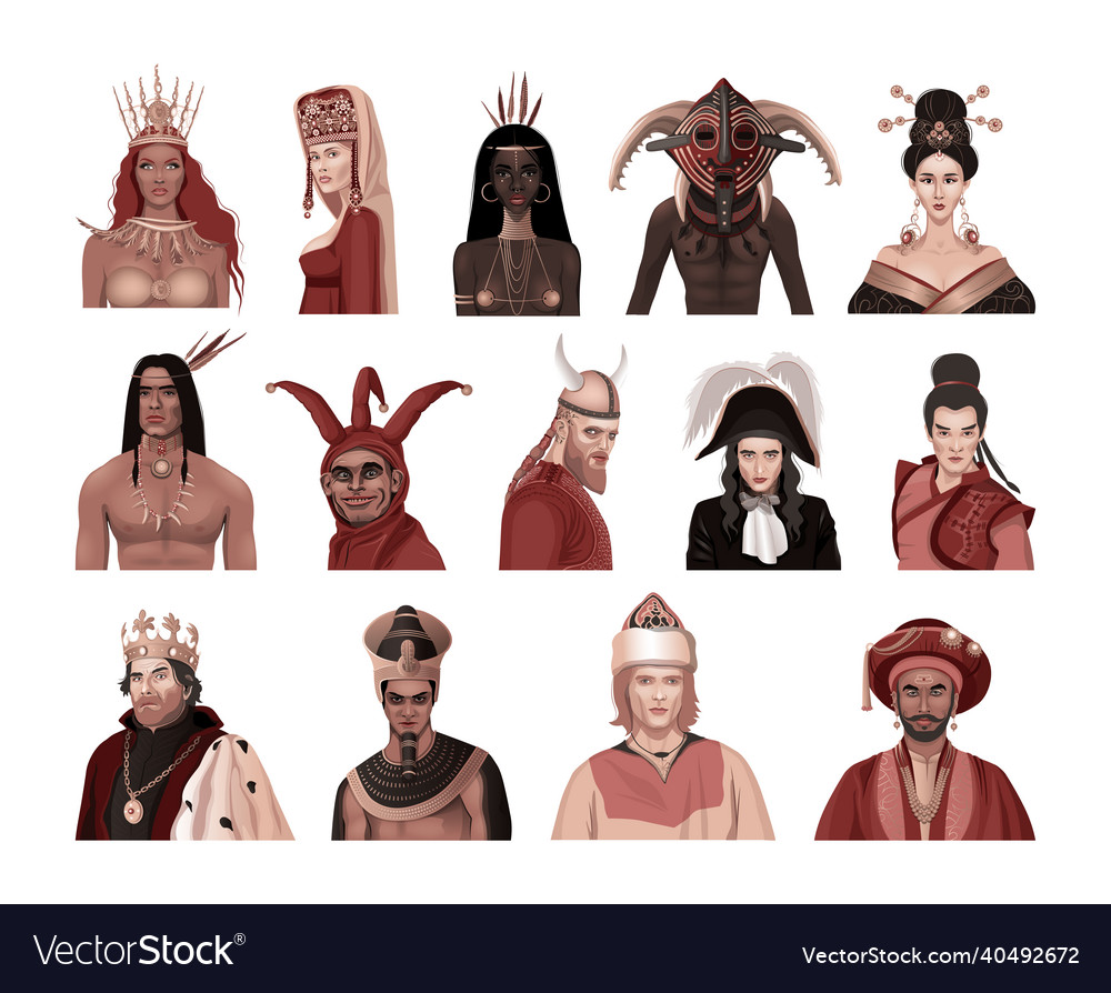 Set of rulers of different nationalities Vector Image