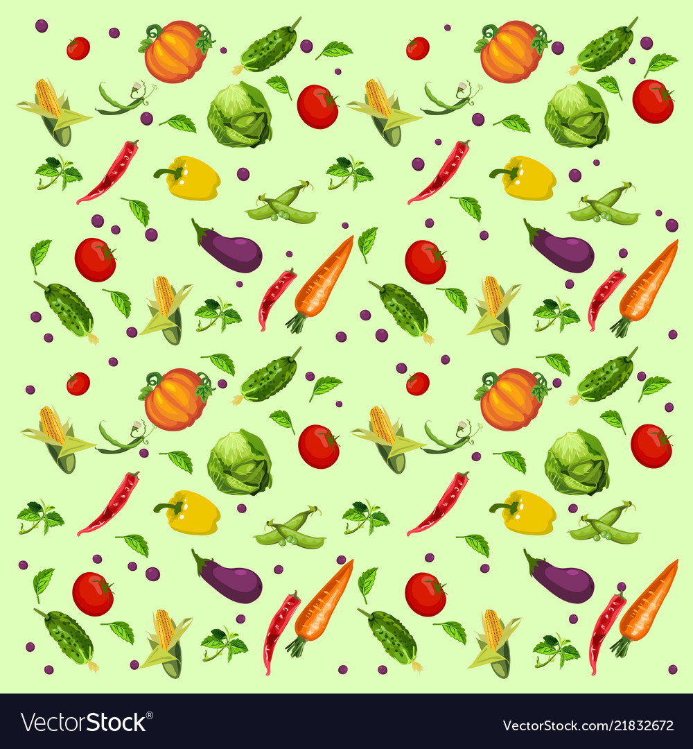 Texture ripe vegetables and herbs isolated on Vector Image