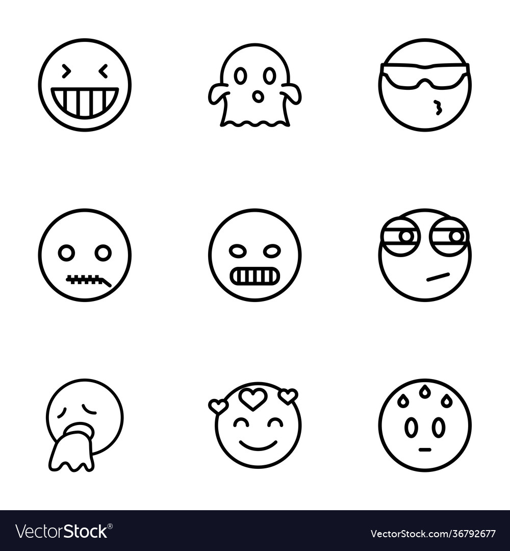 9 emoji icons Royalty Free Vector Image - VectorStock