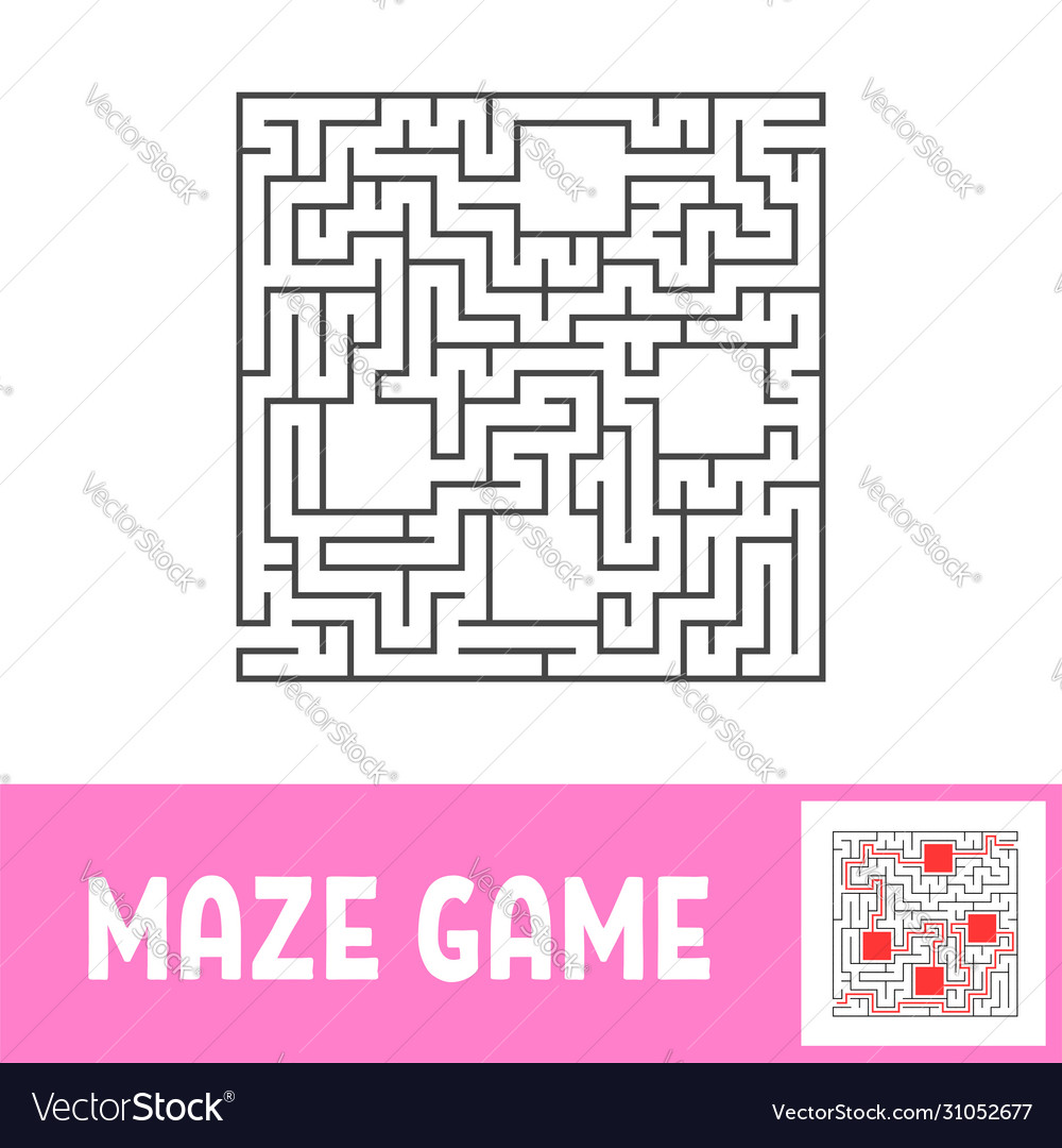 Abstract Labyrinth Educational Game For Kids Vector Image