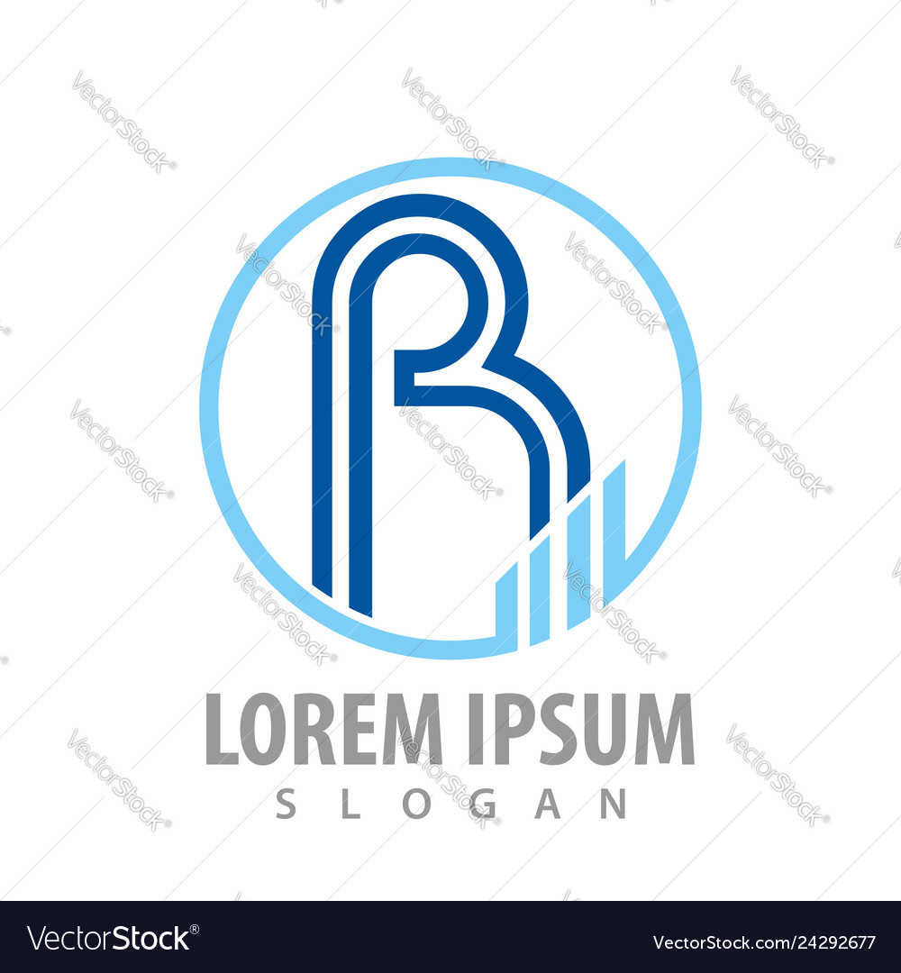 Circle letter r with graph concept design symbol Vector Image