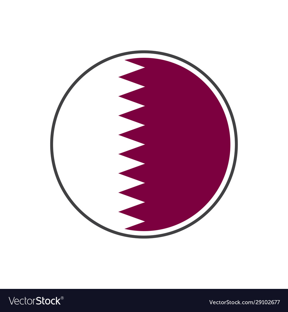 Circle qatar flag with icon isolated on white Vector Image