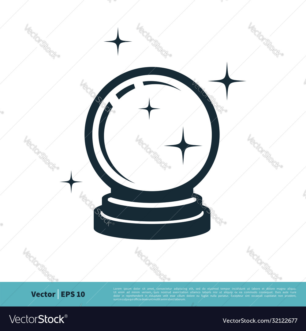 Crystal ball magic icon logo template design eps