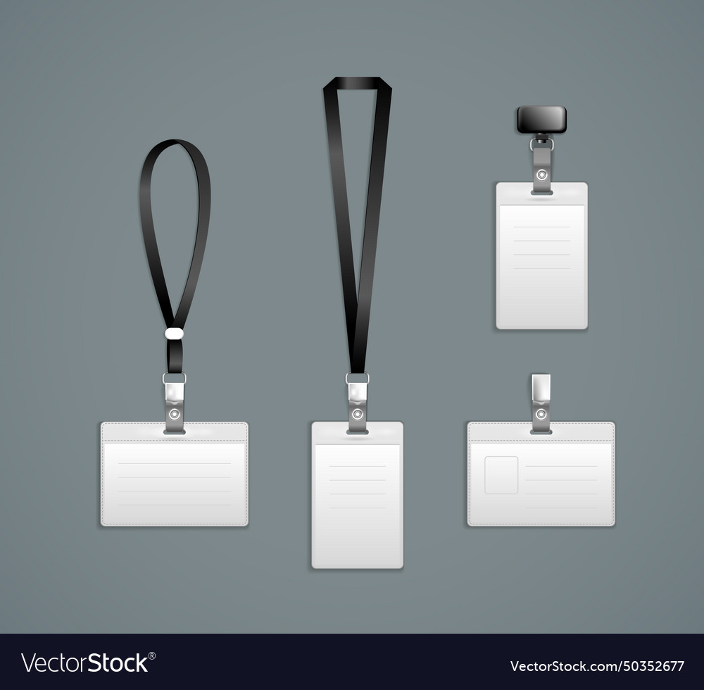 Lanyard retractor end badge templates Royalty Free Vector