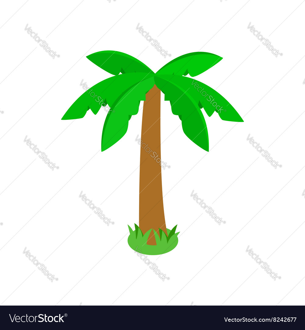 palm tree icon isometric 3d style royalty free vector image