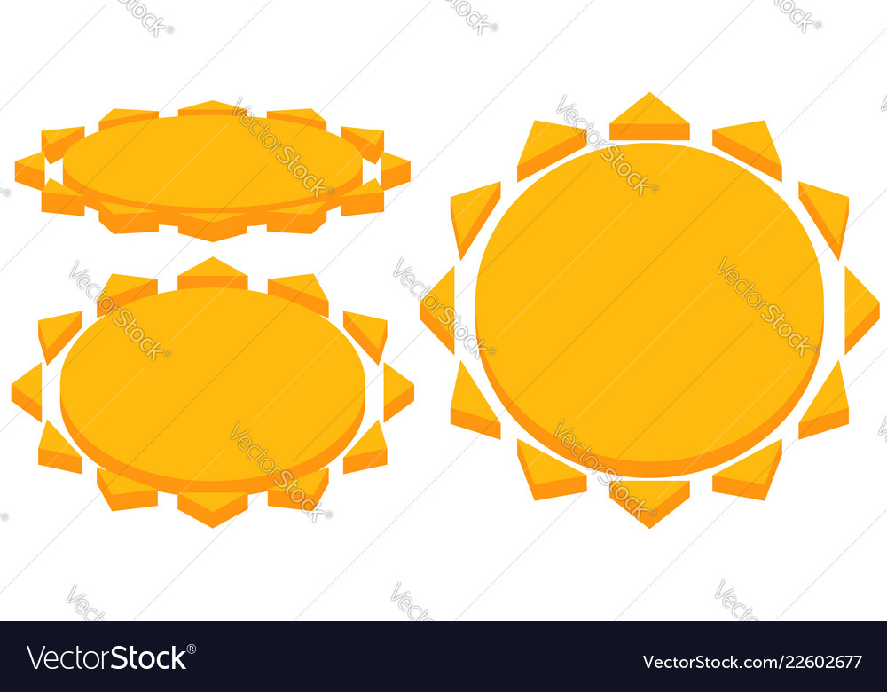 Sun with corona icon simple geometric clip art