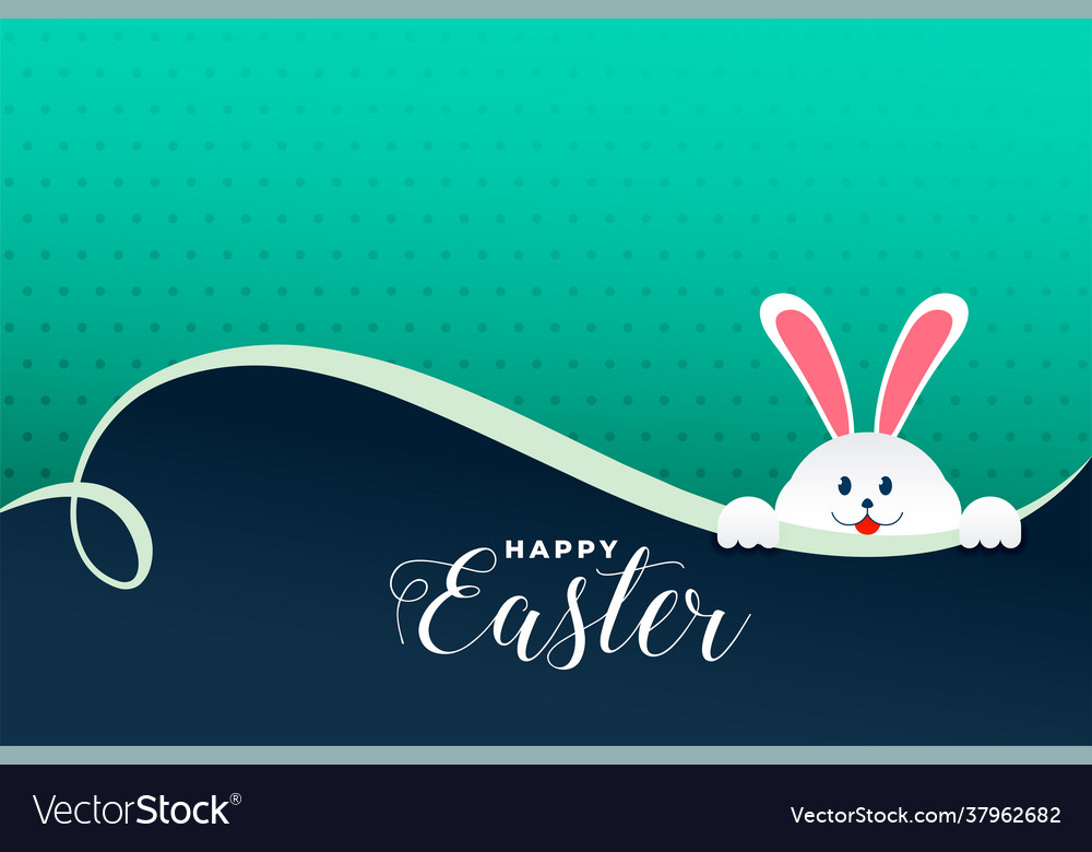 Cute rabbit peeping out easter day background Vector Image