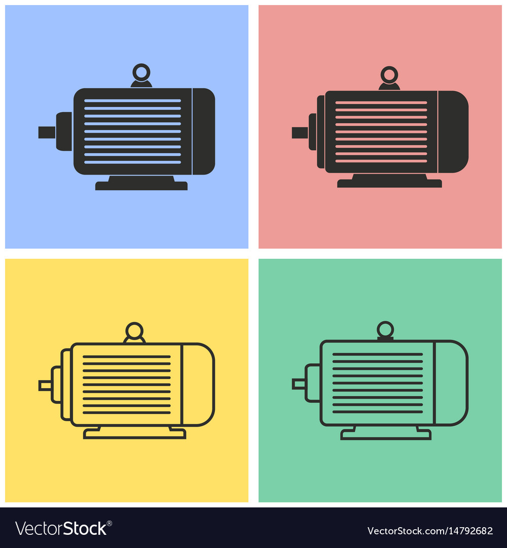 Electric motor icon set Royalty Free Vector Image